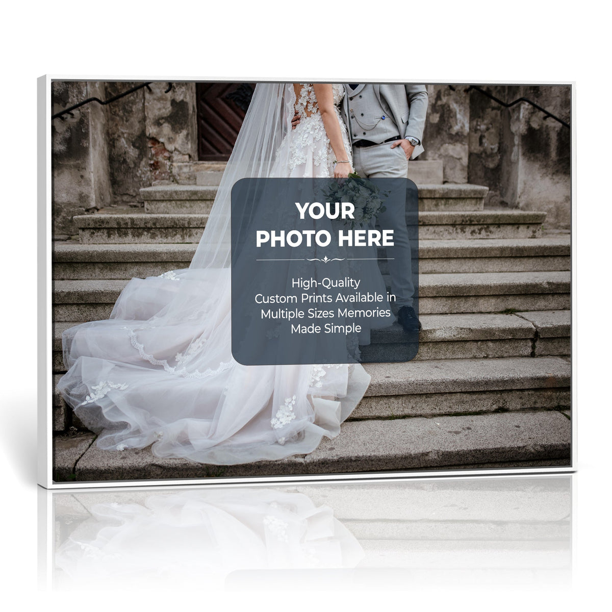 White floating frame canvas