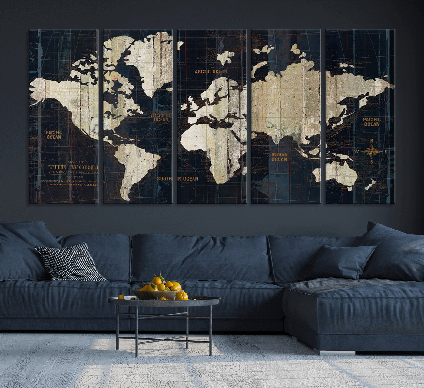 Push Pin World Map Canvas Print – Framed Wall Art for Couples to Track Their Travels – Anniversary Gift or Home Adventure Decor