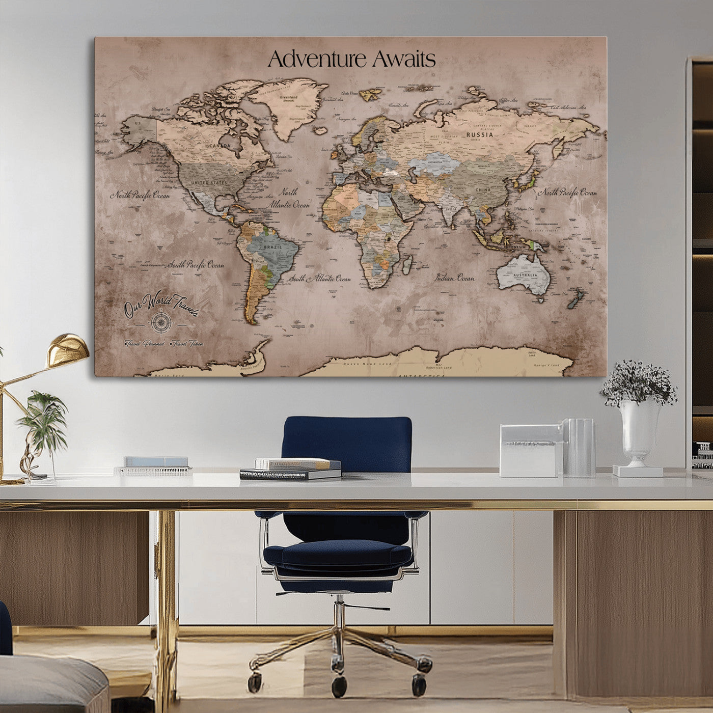 30557812-MGV-CV-36X24-Framed Abstract Tree Ring Wall Art Print, Natural Rustic Wood Texture Canvas Print, Wood Tree Stump Farmhouse, Log Cabin Wooden House Decor