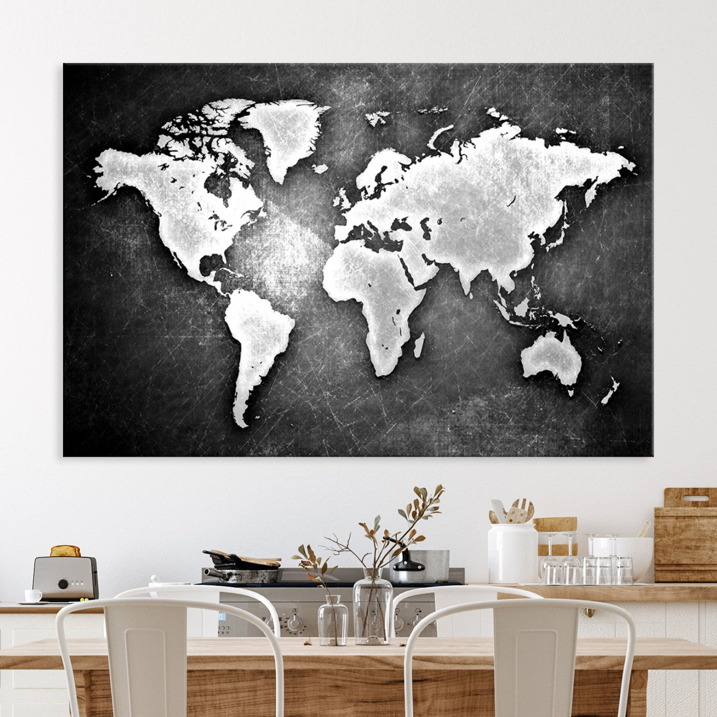 34390-MGV-CV-36X24-World Map Wall Art Canvas Print – Framed Wall Art for Anniversary Gift or Home Adventure Decor