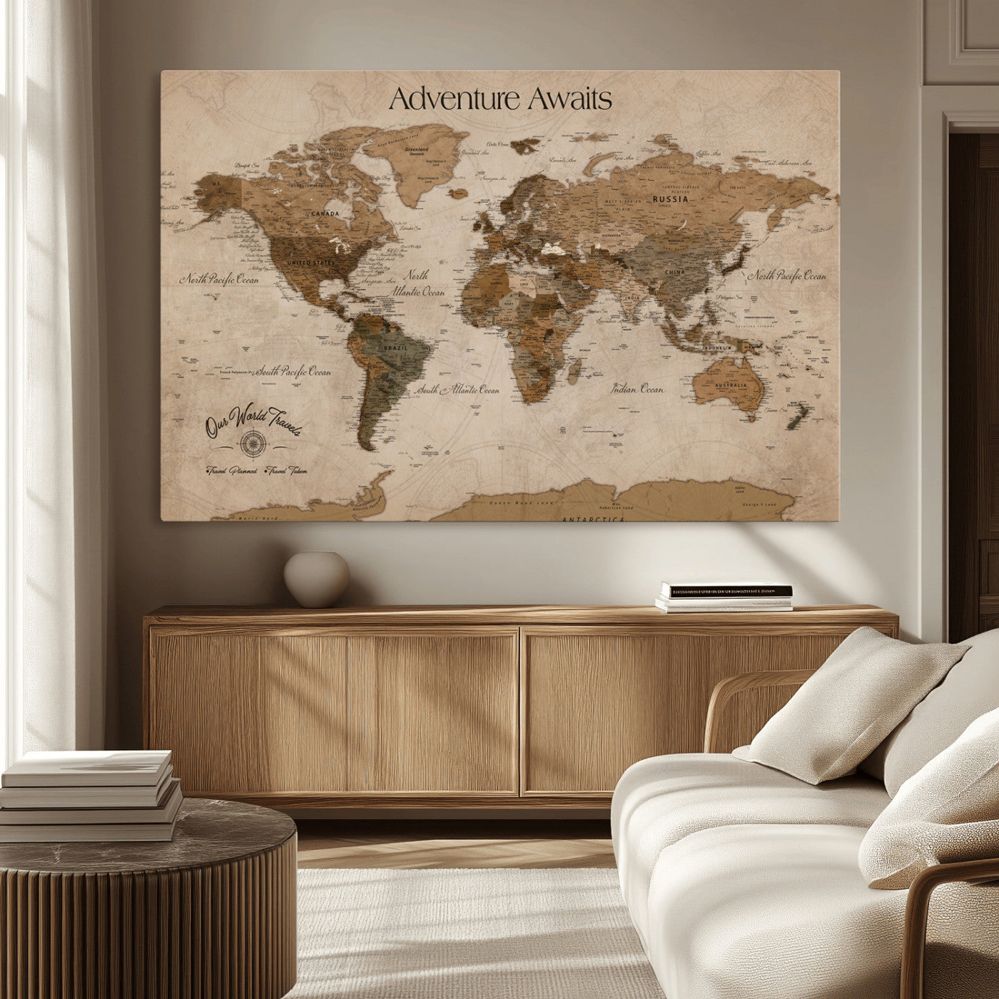 81121837-MGV-CV-36X24-Texas Longhorn Wall Art Canvas Print, Framed Western Rustic Art Picture Print, Farmhouse Decor Perfect Rustic Farmhouse Decor Artwork