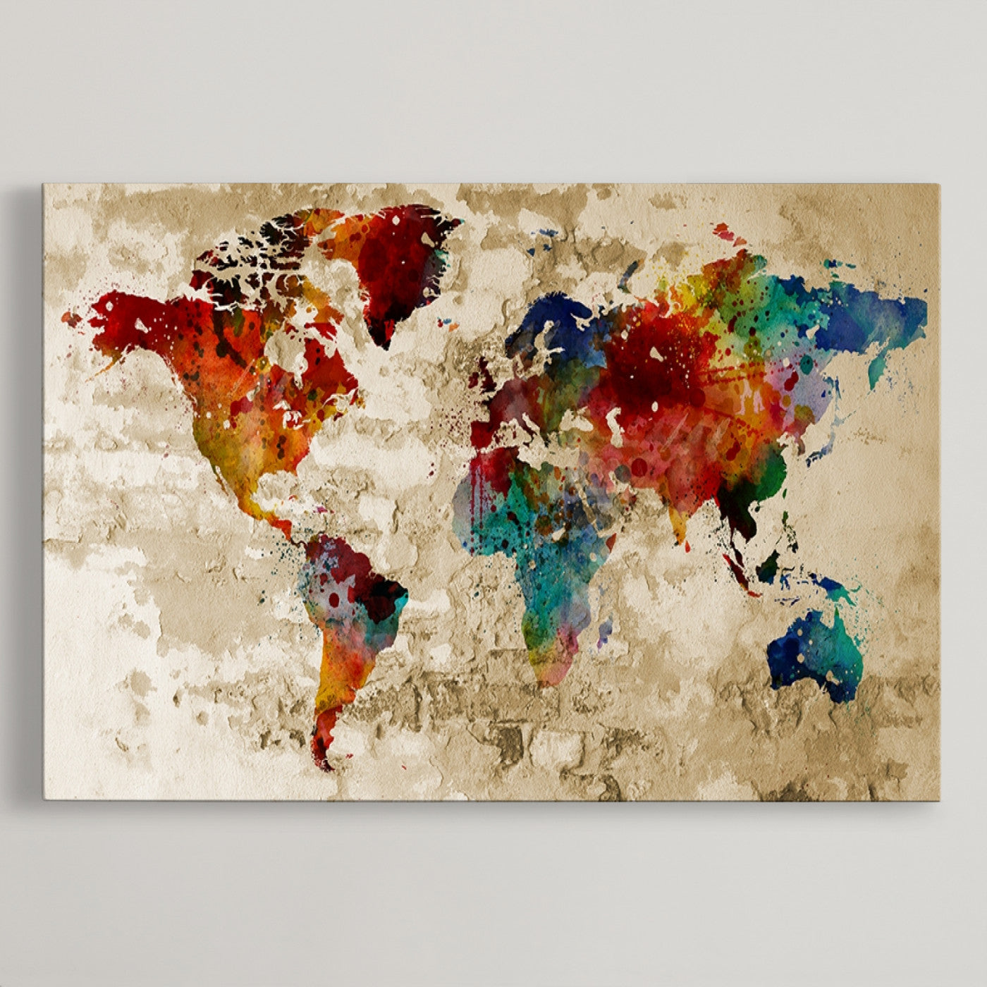 Push Pin World Map Canvas Print – Framed Wall Art for Couples to Track Their Travels – Anniversary Gift or Home Adventure Decor
