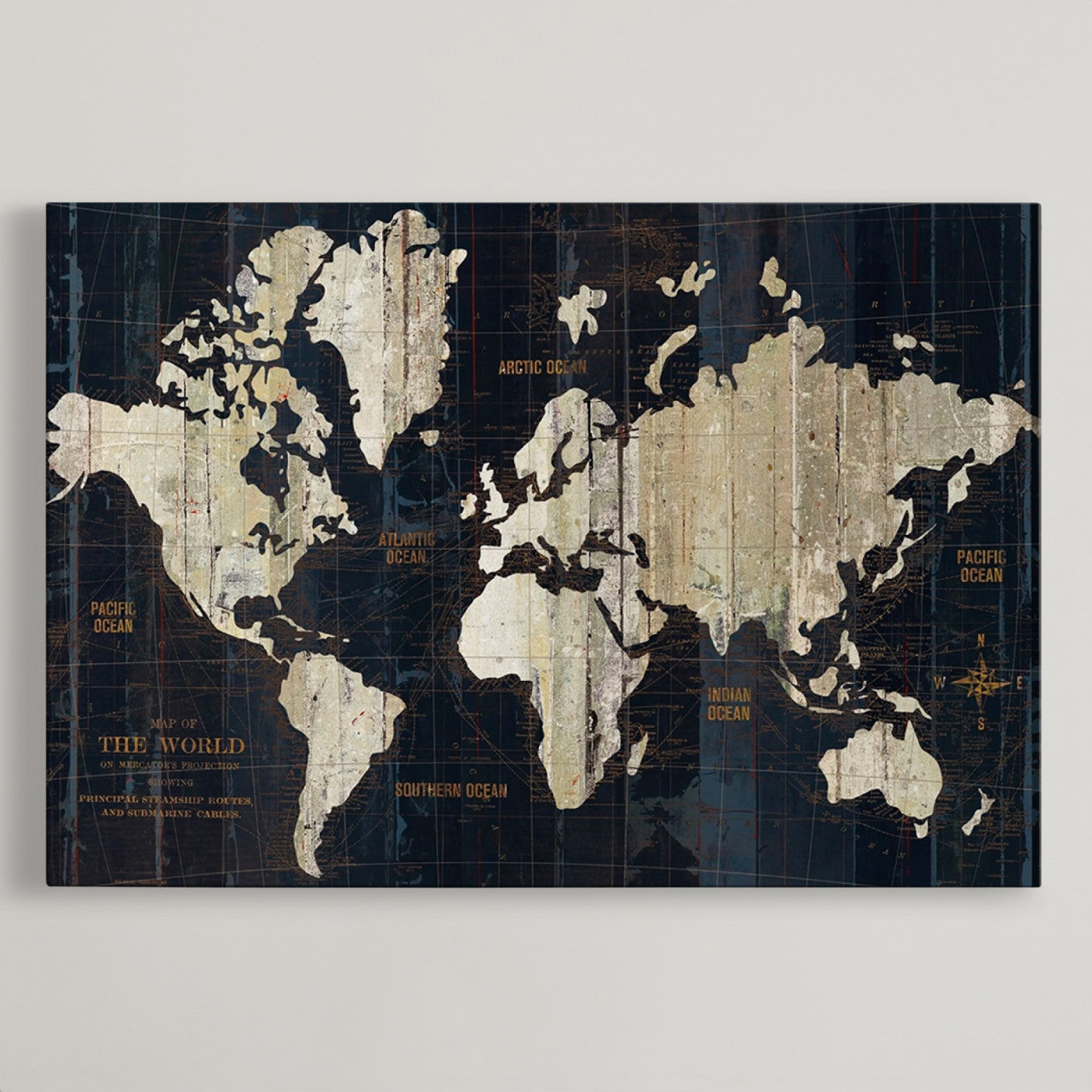 Push Pin World Map Canvas Print – Framed Wall Art for Couples to Track Their Travels – Anniversary Gift or Home Adventure Decor