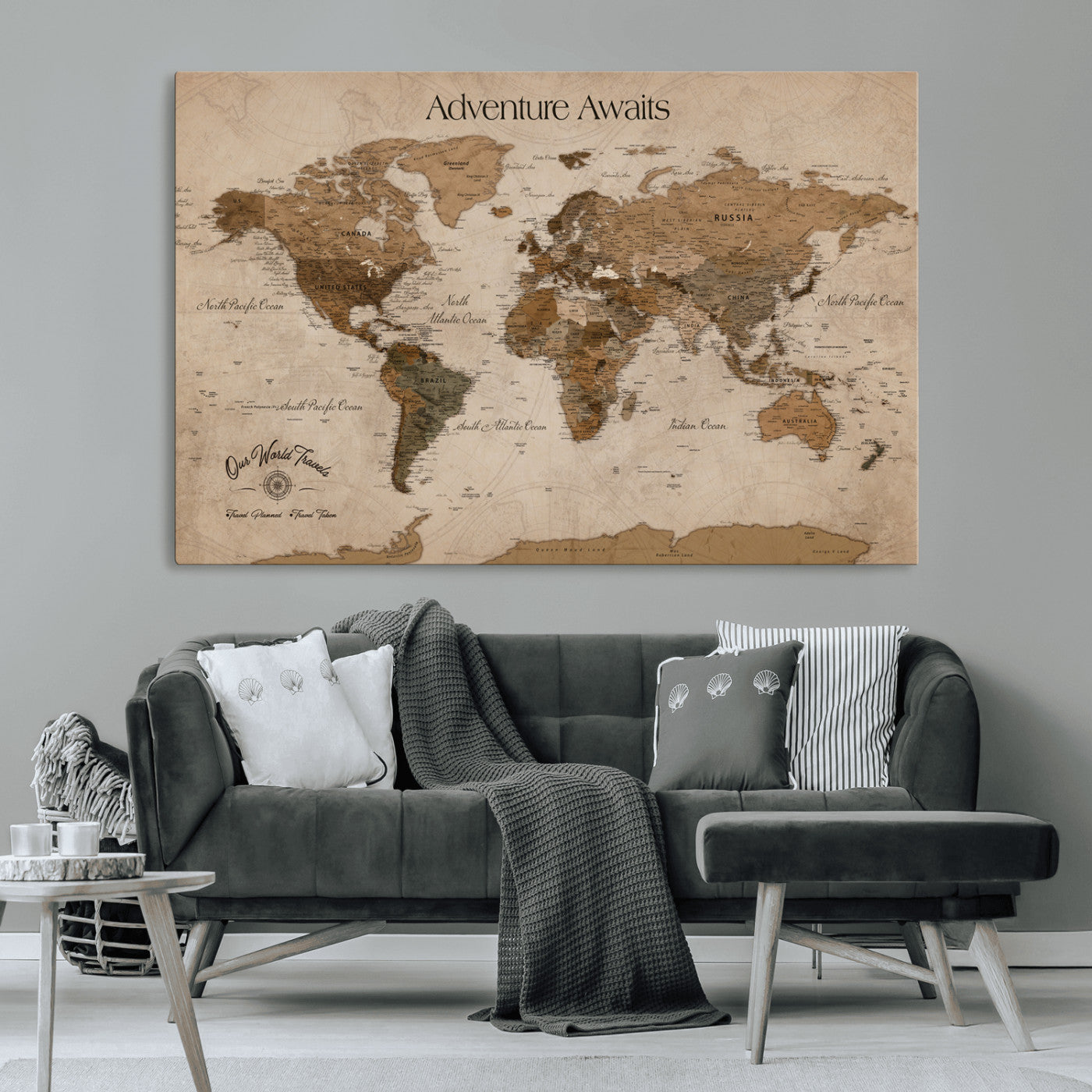 81121837-MGV-CV-36X24-Texas Longhorn Wall Art Canvas Print, Framed Western Rustic Art Picture Print, Farmhouse Decor Perfect Rustic Farmhouse Decor Artwork