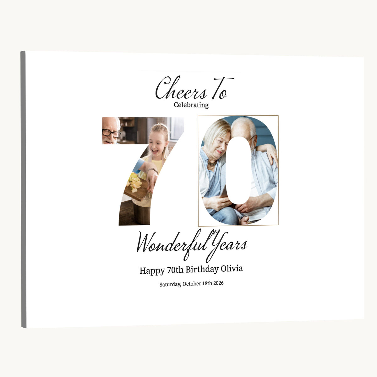CSTM914DEDE-MGV-CV-36X24 - Number with Photo Canvas Print – Personalized Birthday Number Wall Art