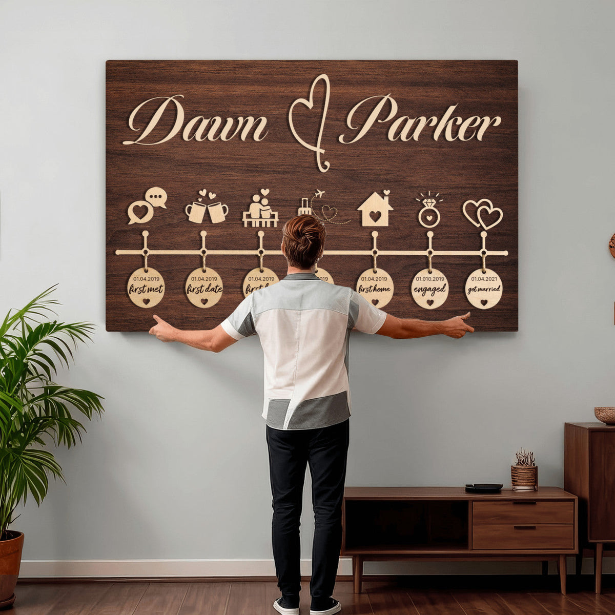 17885538-MGV-CV-36X24 - Wedding Guest Book Alternative Wall Art Canvas Print, Personalized Wedding Signature Poster, Custom Couple Photo Guestbook Canvas