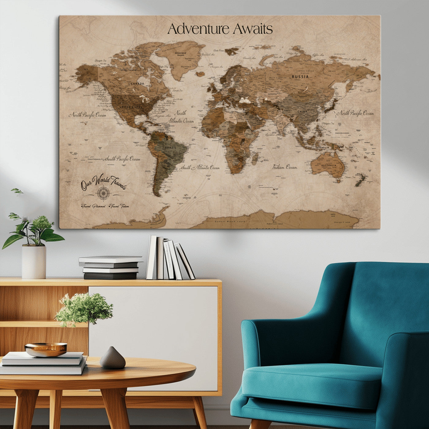 81121837-MGV-CV-36X24-Texas Longhorn Wall Art Canvas Print, Framed Western Rustic Art Picture Print, Farmhouse Decor Perfect Rustic Farmhouse Decor Artwork