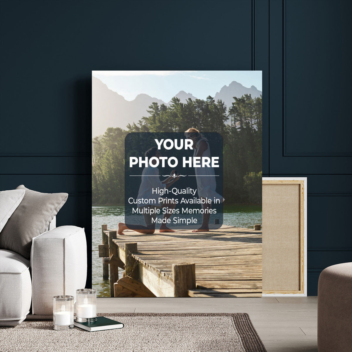 Custom Photo Canvas Print with Frame, Personalized Picture Wall Art