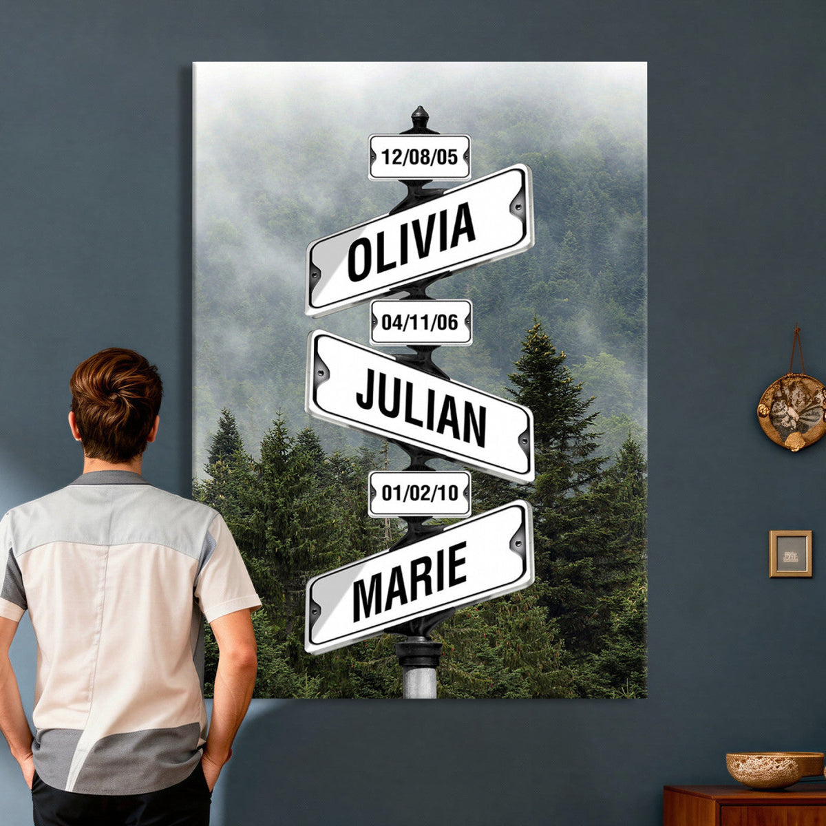 78367502-_Poster-30x20 - Personalized Street Sign Canvas Wall Art, Custom Family Names Signpost Print