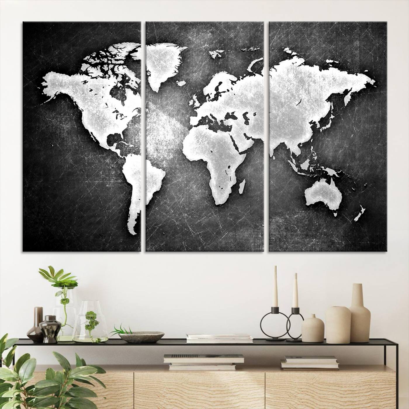 34390-MGV-CV-36X24-World Map Wall Art Canvas Print – Framed Wall Art for Anniversary Gift or Home Adventure Decor