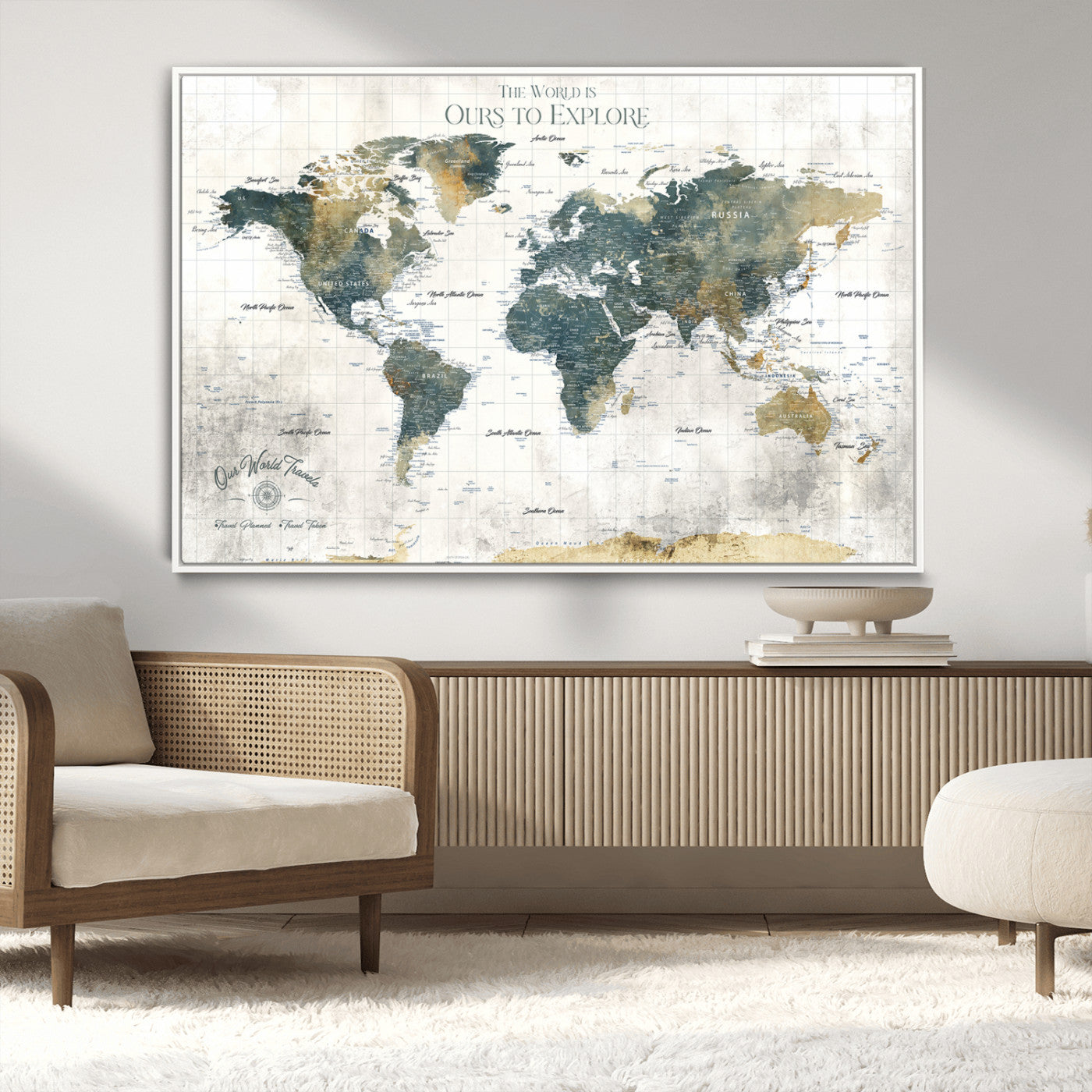 14988581-MGV-FC-36X24_White-Minimalist Seascape Wall Art Canvas Print, Framed Neutral Beach Print Art Picture Print, Sand Dune Photography Perfect Scandinavian Coastal