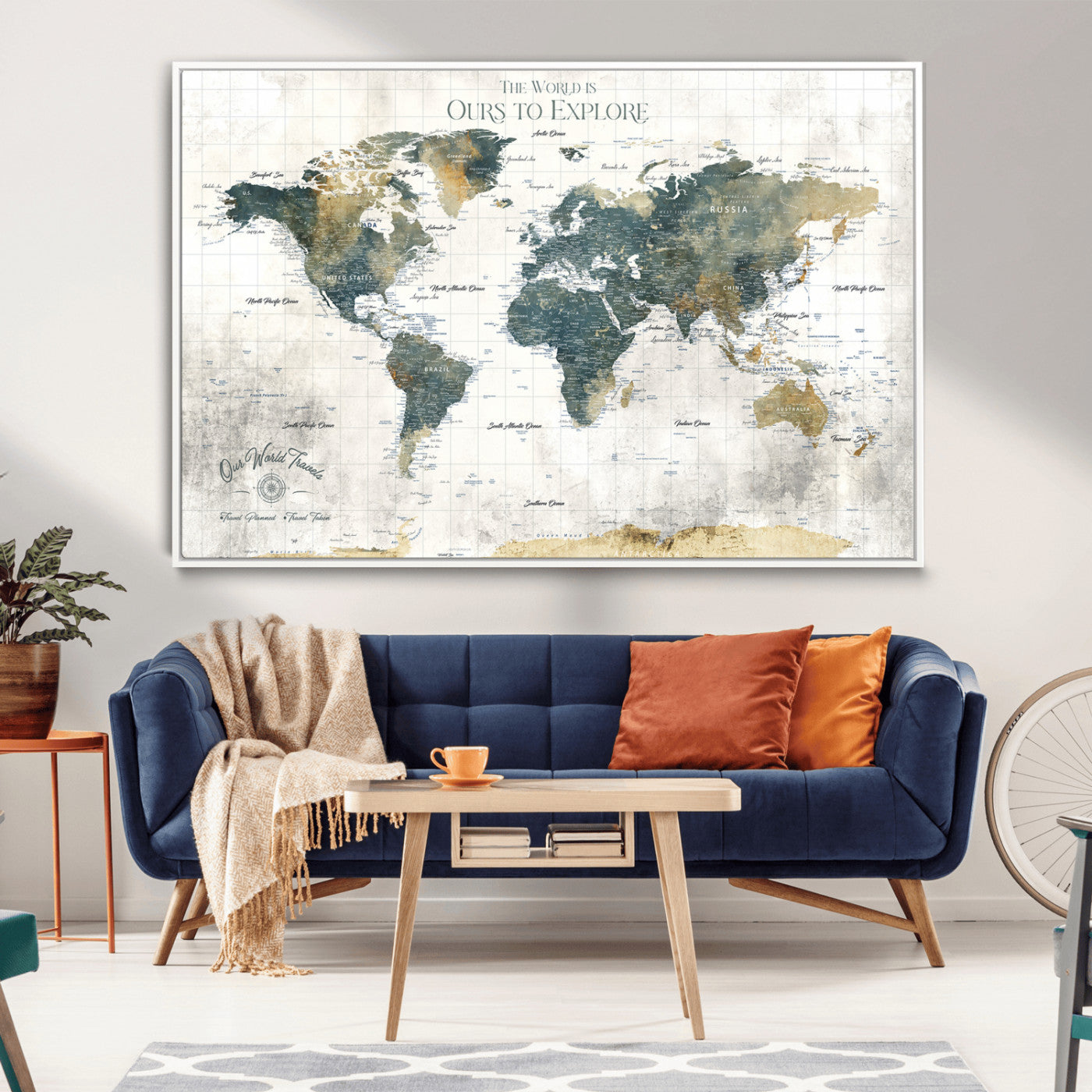 14988581-MGV-CV-36X24-Minimalist Seascape Wall Art Canvas Print, Framed Neutral Beach Print Art Picture Print, Sand Dune Photography Perfect Scandinavian Coastal