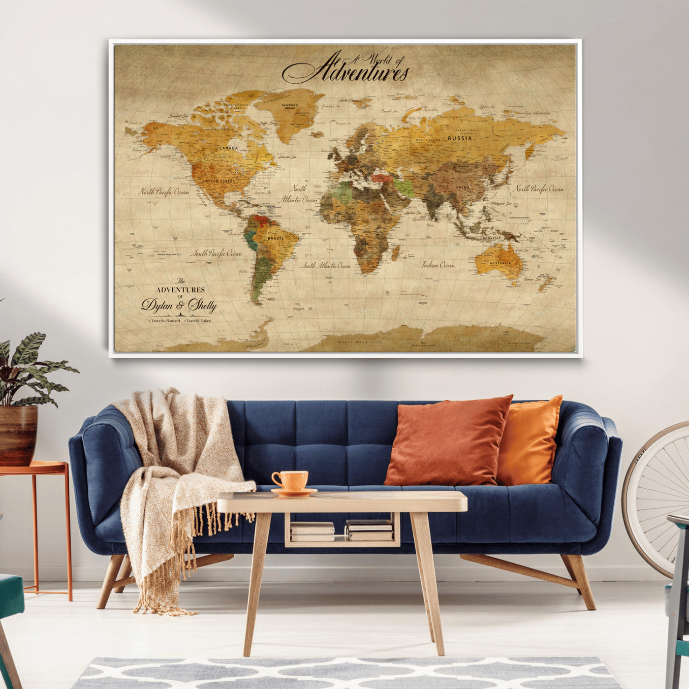 36249537-MGV-CV-36X24-Calm Earthy Aesthetic Wall Art Canvas Print, Arid Terrain Decor Print, Framed Joshua Tree Art Print, Large Monochrome Desert Scene Printing,