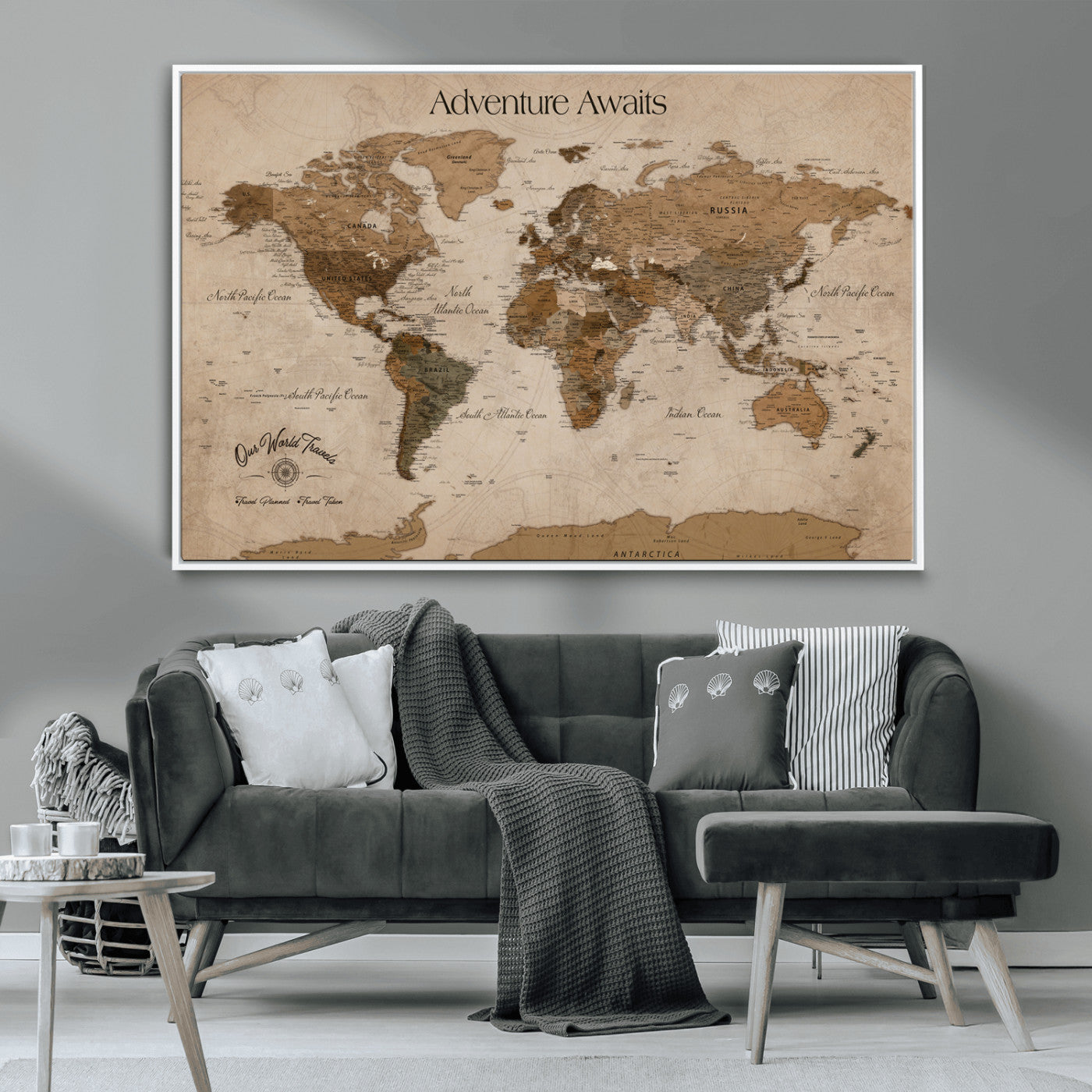 81121837-MGV-CV-36X24-Texas Longhorn Wall Art Canvas Print, Framed Western Rustic Art Picture Print, Farmhouse Decor Perfect Rustic Farmhouse Decor Artwork