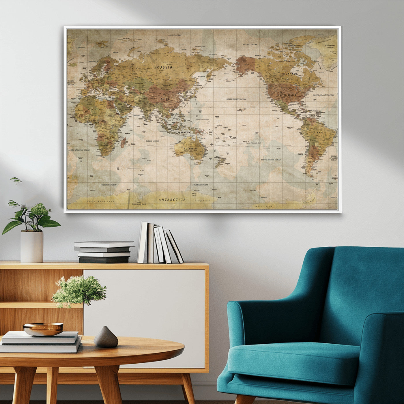 73306535-MGV-CV-36X24-Custom Push Pin World Map Wall Canvas Print – Personalized Travel Tracker for Anniversy Gift – Framed Custom Quotie Canvas for Home Office Decor