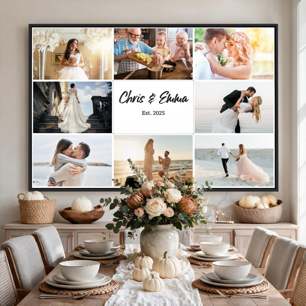 CSTM914ANIDD-MGV-CV-36X24 - Custom Photo Framed Canvas Wall Art, Personalized Picture Print