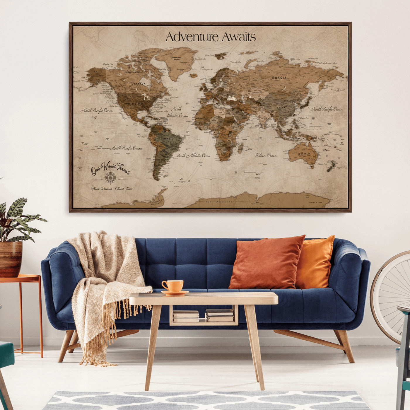 81121837-MGV-CV-36X24-Texas Longhorn Wall Art Canvas Print, Framed Western Rustic Art Picture Print, Farmhouse Decor Perfect Rustic Farmhouse Decor Artwork
