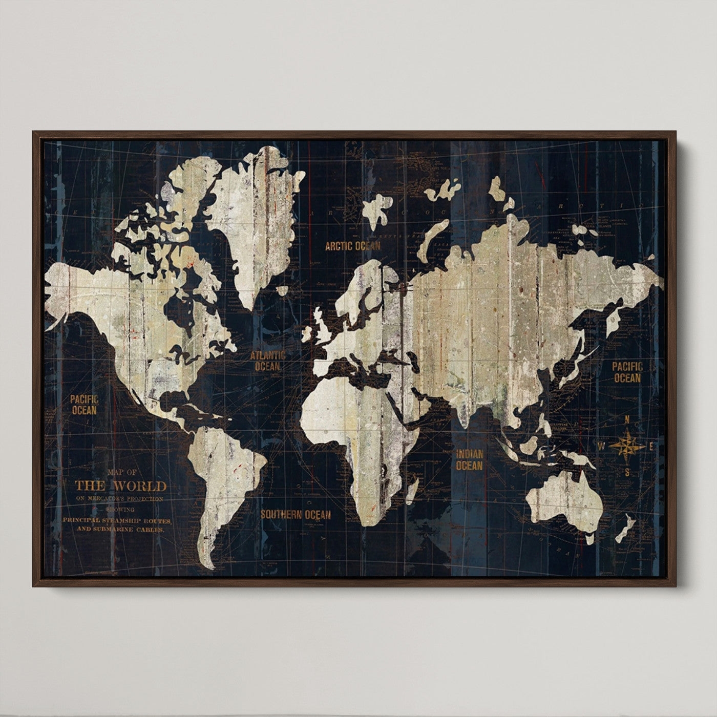 Push Pin World Map Canvas Print – Framed Wall Art for Couples to Track Their Travels – Anniversary Gift or Home Adventure Decor