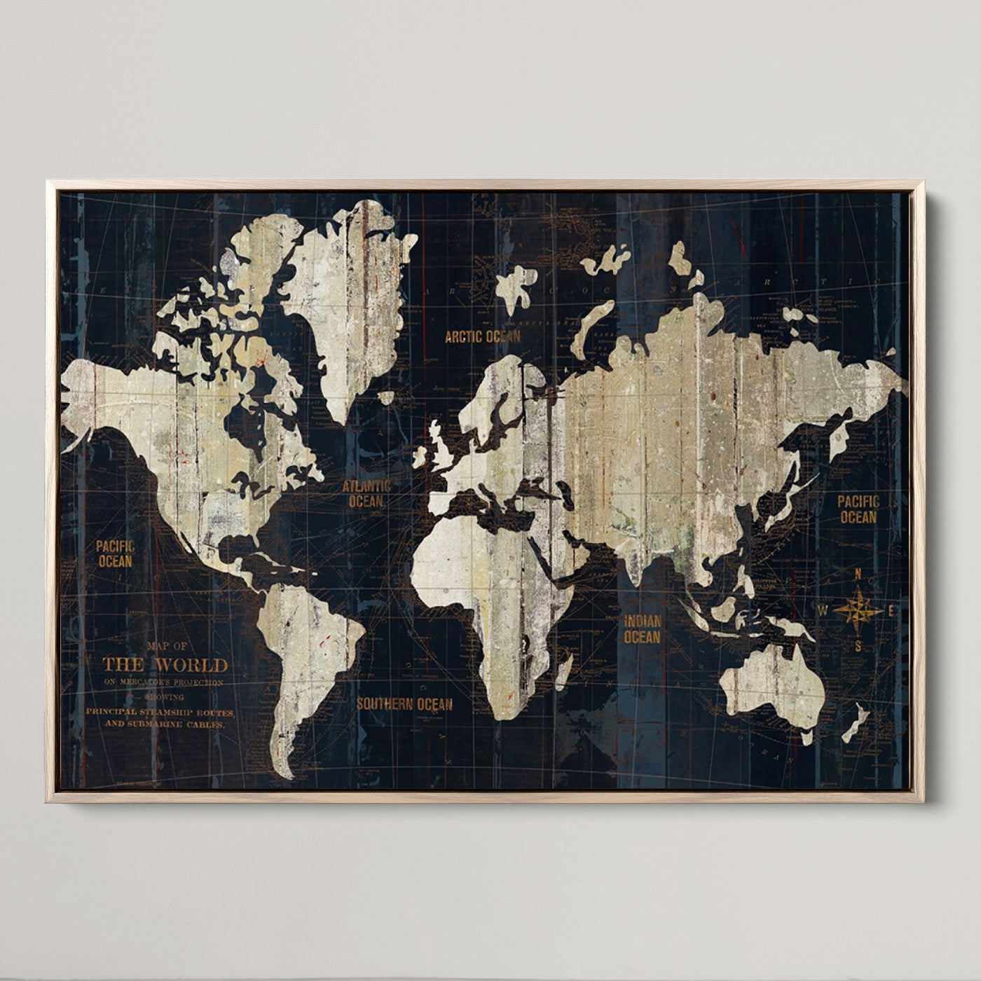 Push Pin World Map Canvas Print – Framed Wall Art for Couples to Track Their Travels – Anniversary Gift or Home Adventure Decor