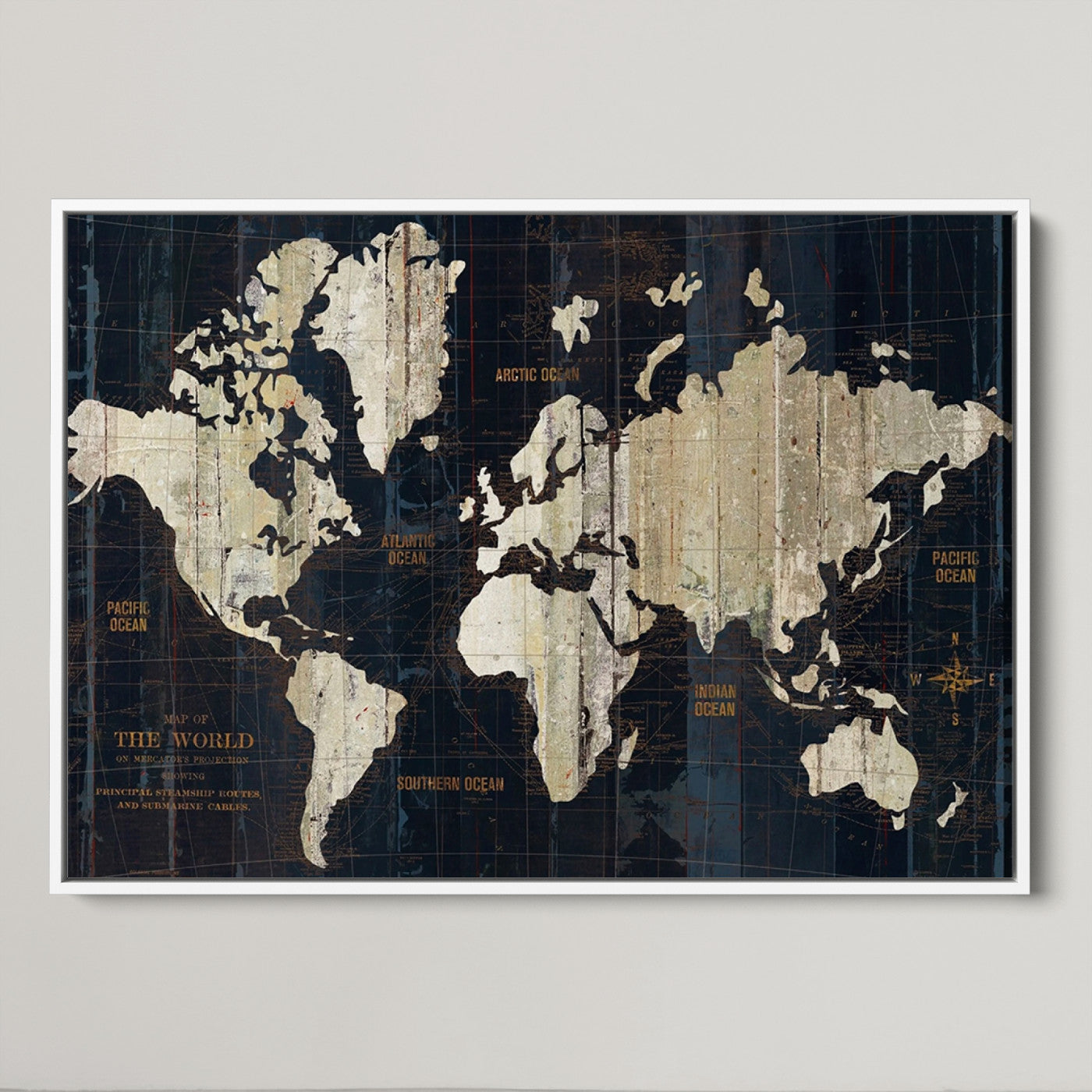 Push Pin World Map Canvas Print – Framed Wall Art for Couples to Track Their Travels – Anniversary Gift or Home Adventure Decor