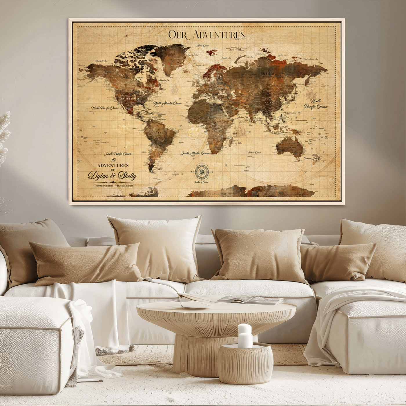 58339741-MGV-CV-36X24-Pastel Ocean Wall Art Canvas Print, Framed Soft Sunset Art Picture Print, Calm Sea Perfect minimalist Decor