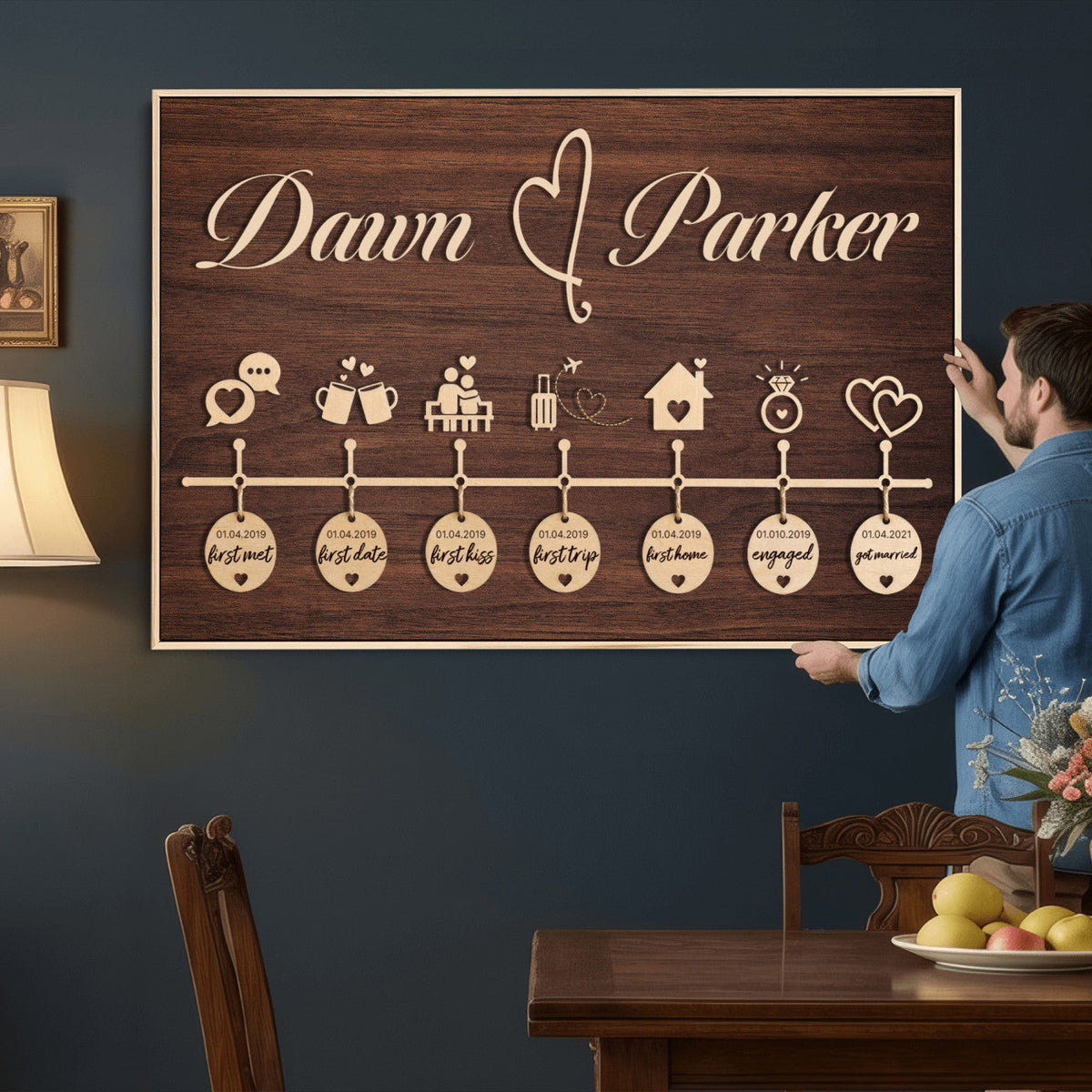 17885538-MGV-CV-36X24 - Wedding Guest Book Alternative Wall Art Canvas Print, Personalized Wedding Signature Poster, Custom Couple Photo Guestbook Canvas
