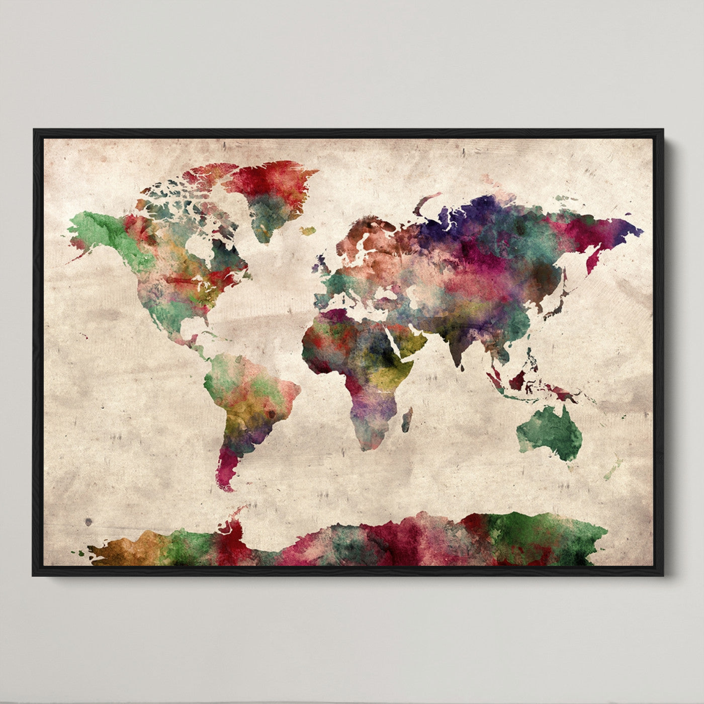 Push Pin World Map Canvas Print – Framed Wall Art for Couples to Track Their Travels – Anniversary Gift or Home Adventure Decor