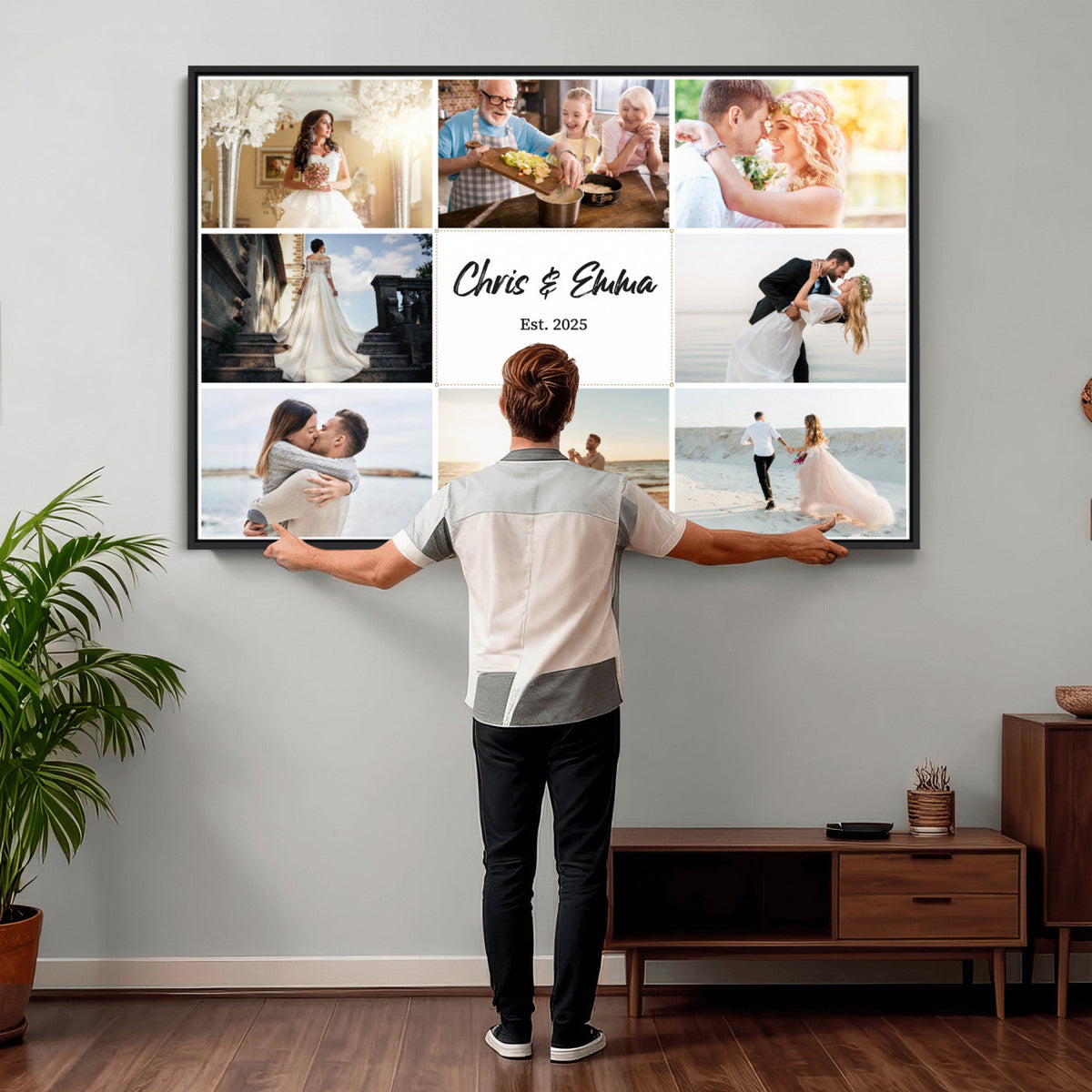 CSTM914ANIDD-MGV-CV-36X24 - Custom Photo Framed Canvas Wall Art, Personalized Picture Print