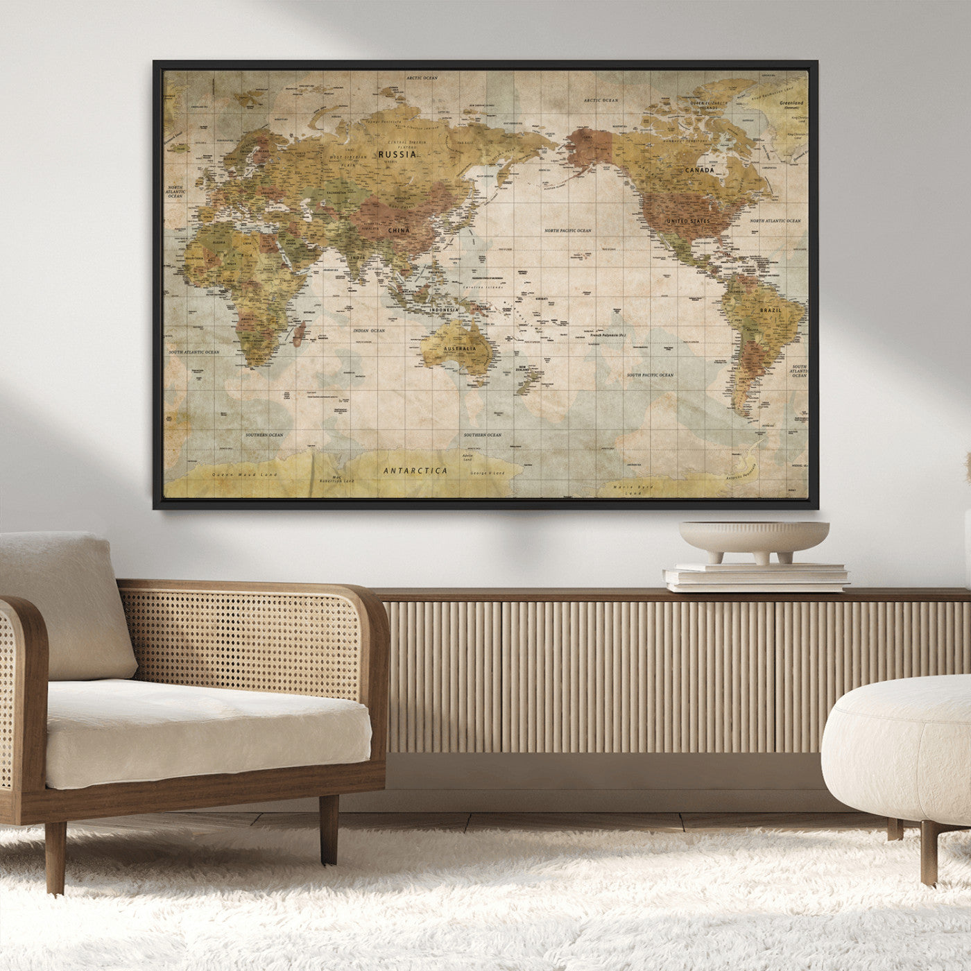 73306535-MGV-CV-36X24-Custom Push Pin World Map Wall Canvas Print – Personalized Travel Tracker for Anniversy Gift – Framed Custom Quotie Canvas for Home Office Decor