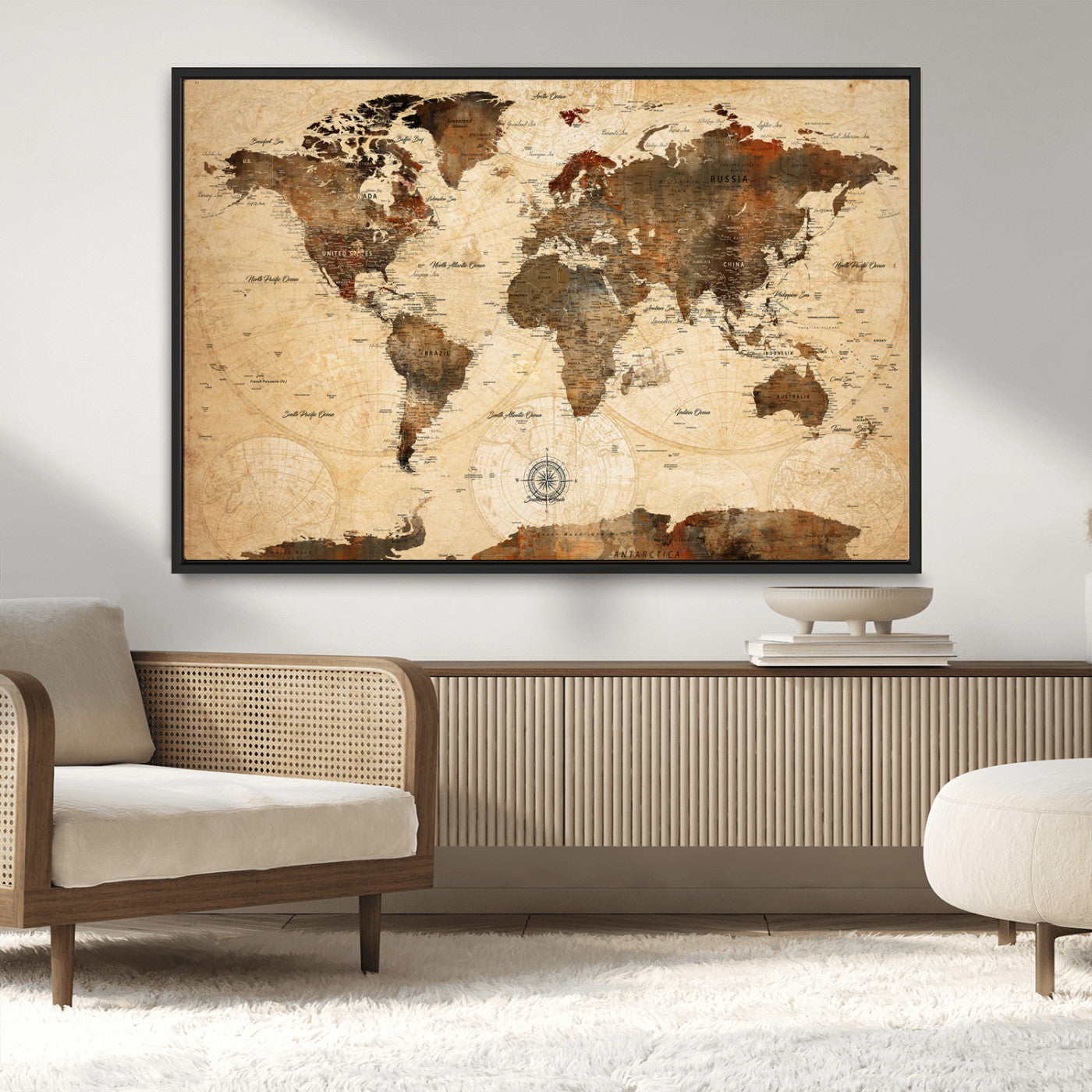 78064863-MGV-CV-36X24-Pastel Ocean Wall Art Canvas Print, Framed Soft Sunset Art Picture Print, Calm Sea Perfect minimalist Decor