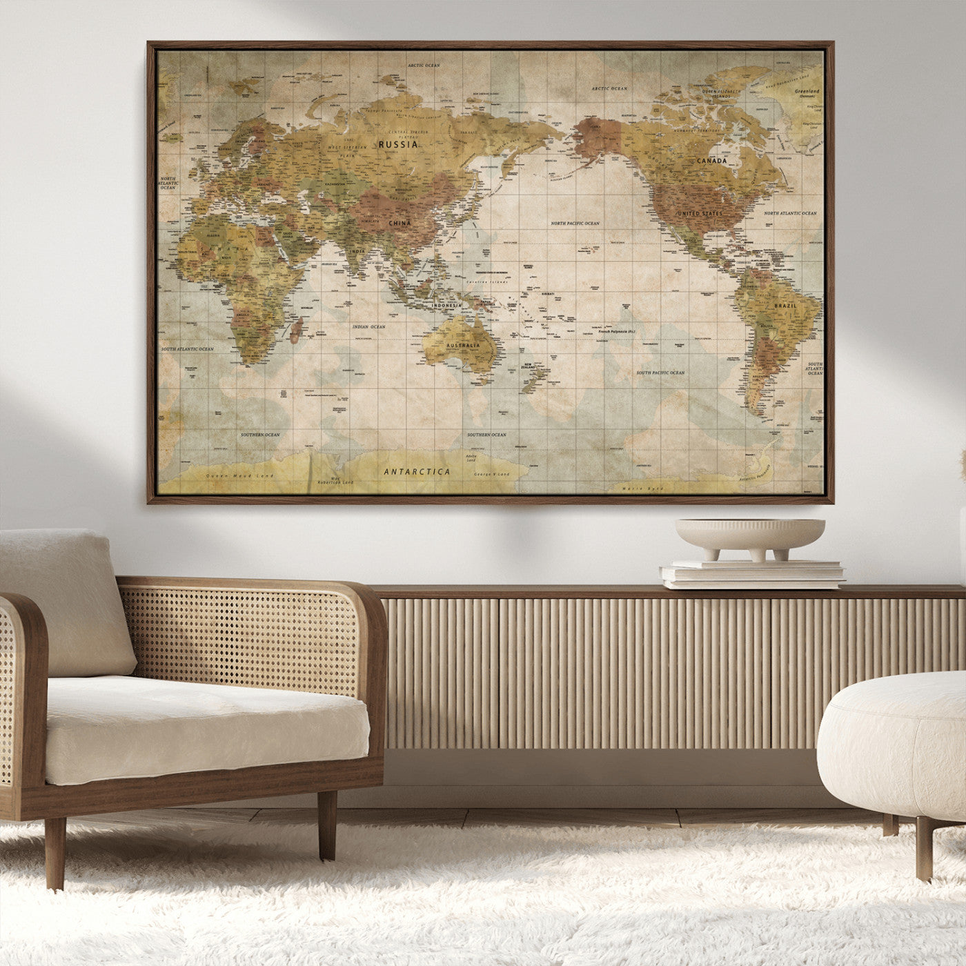 73306535-MGV-CV-36X24-Custom Push Pin World Map Wall Canvas Print – Personalized Travel Tracker for Anniversy Gift – Framed Custom Quotie Canvas for Home Office Decor