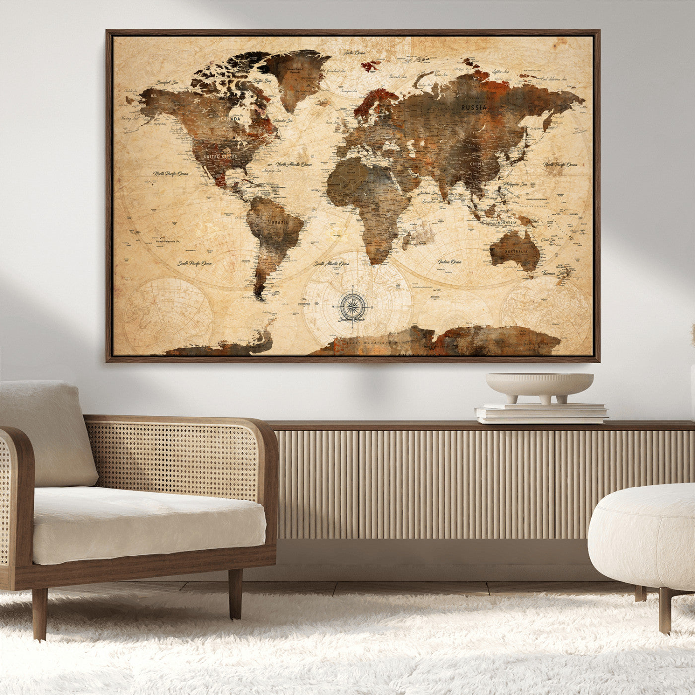 78064863-MGV-CV-36X24-Pastel Ocean Wall Art Canvas Print, Framed Soft Sunset Art Picture Print, Calm Sea Perfect minimalist Decor