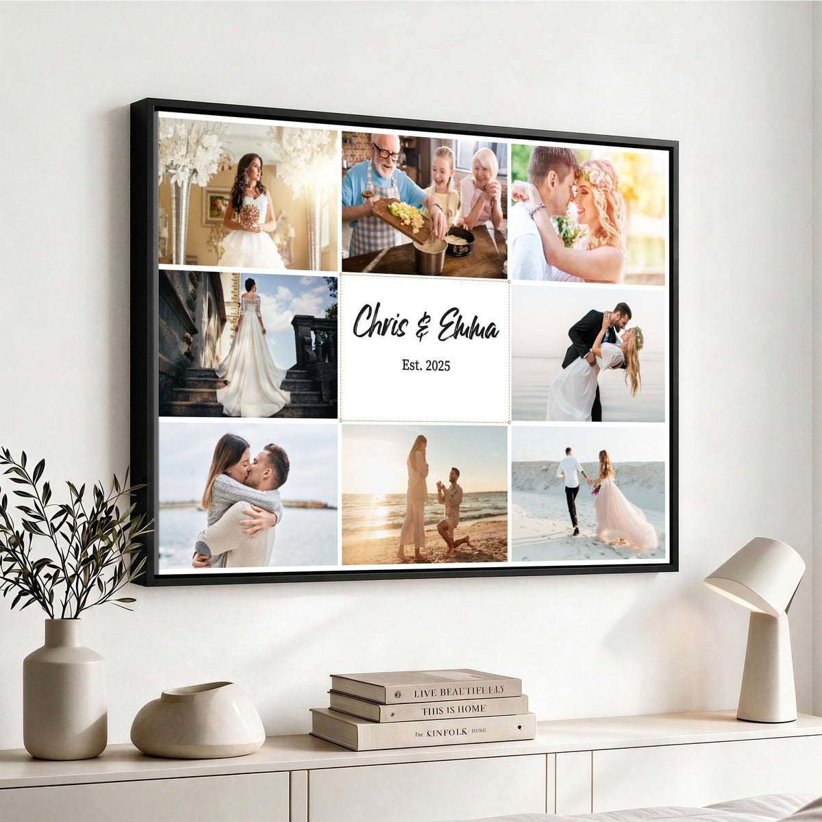 CSTM914ANIDD-MGV-CV-36X24 - Custom Photo Framed Canvas Wall Art, Personalized Picture Print