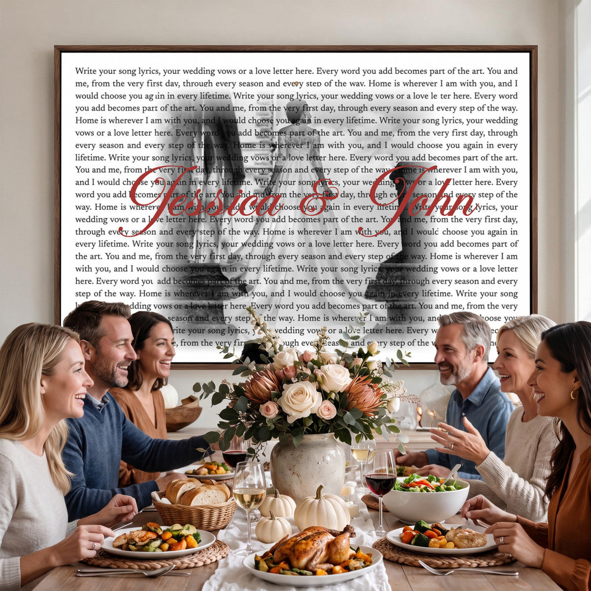 CSTM914LIRIK-MGV-CV-36X24 - Song Lyrics over Photo Canvas Print – Personalized Wedding Song and Photo Wall Art
