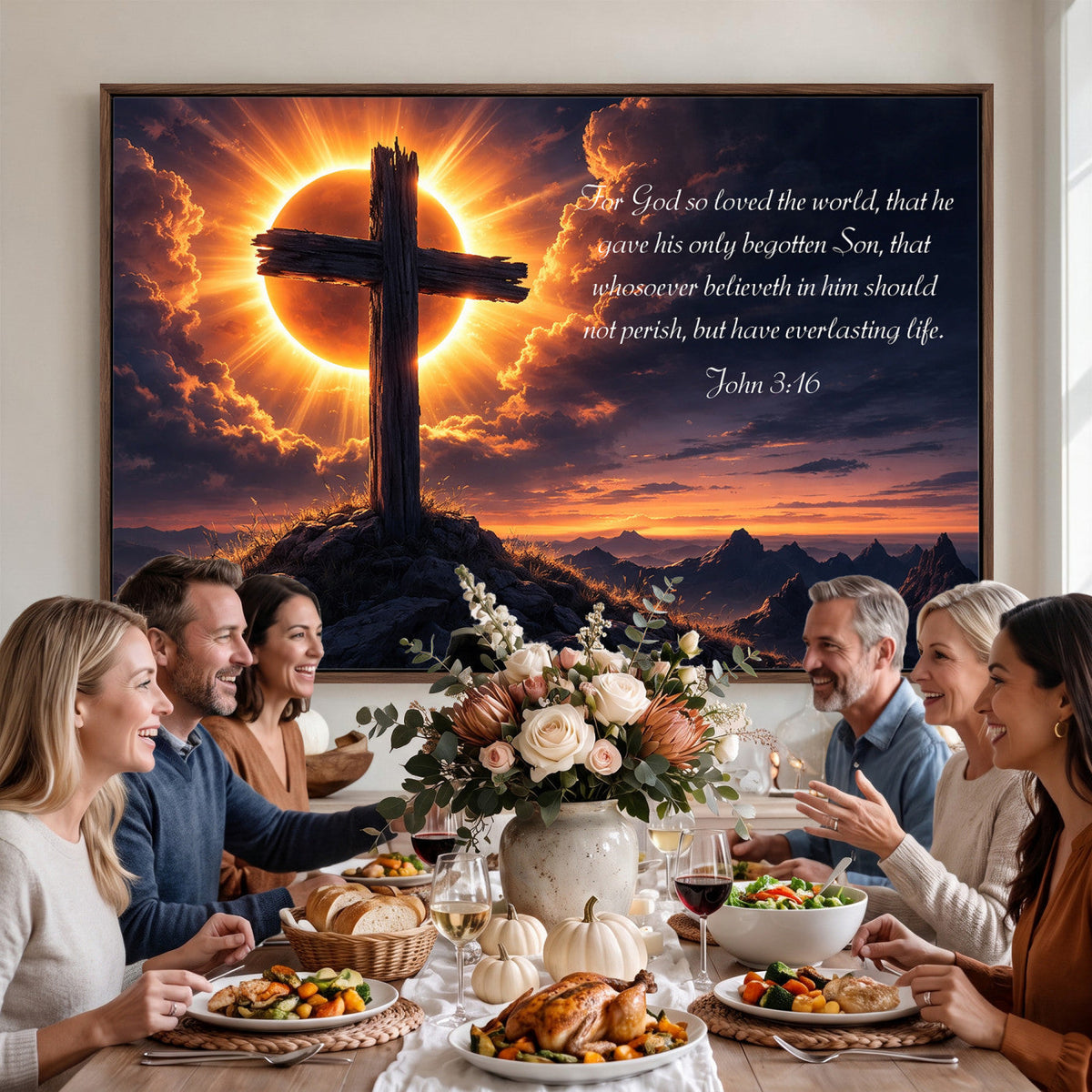 Custom Bible Verse Cross Canvas, Personalized Christian Wall Art