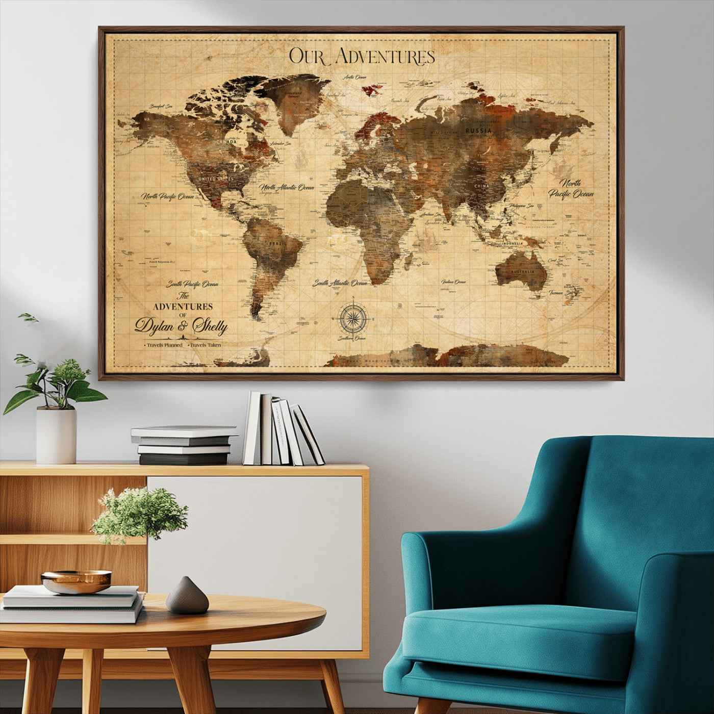 58339741-MGV-FC-36X24_Walnut-Pastel Ocean Wall Art Canvas Print, Framed Soft Sunset Art Picture Print, Calm Sea Perfect minimalist Decor