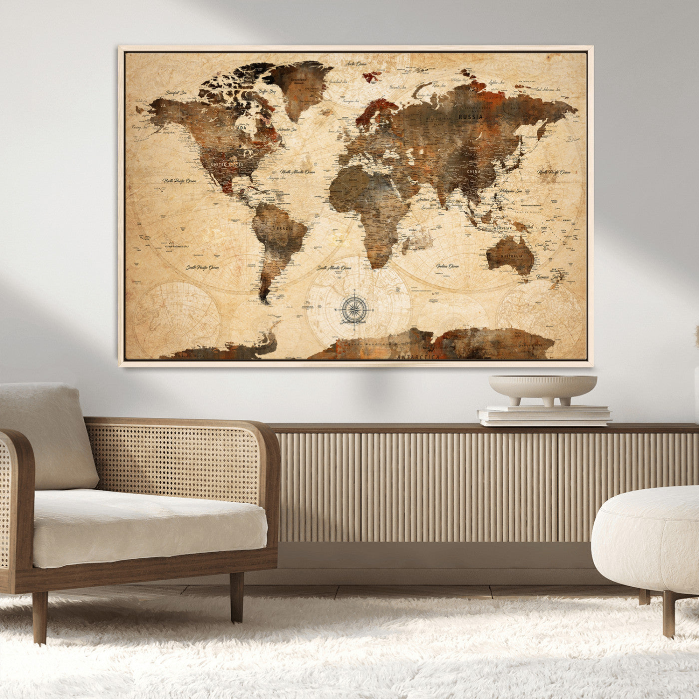 78064863-MGV-CV-36X24-Pastel Ocean Wall Art Canvas Print, Framed Soft Sunset Art Picture Print, Calm Sea Perfect minimalist Decor