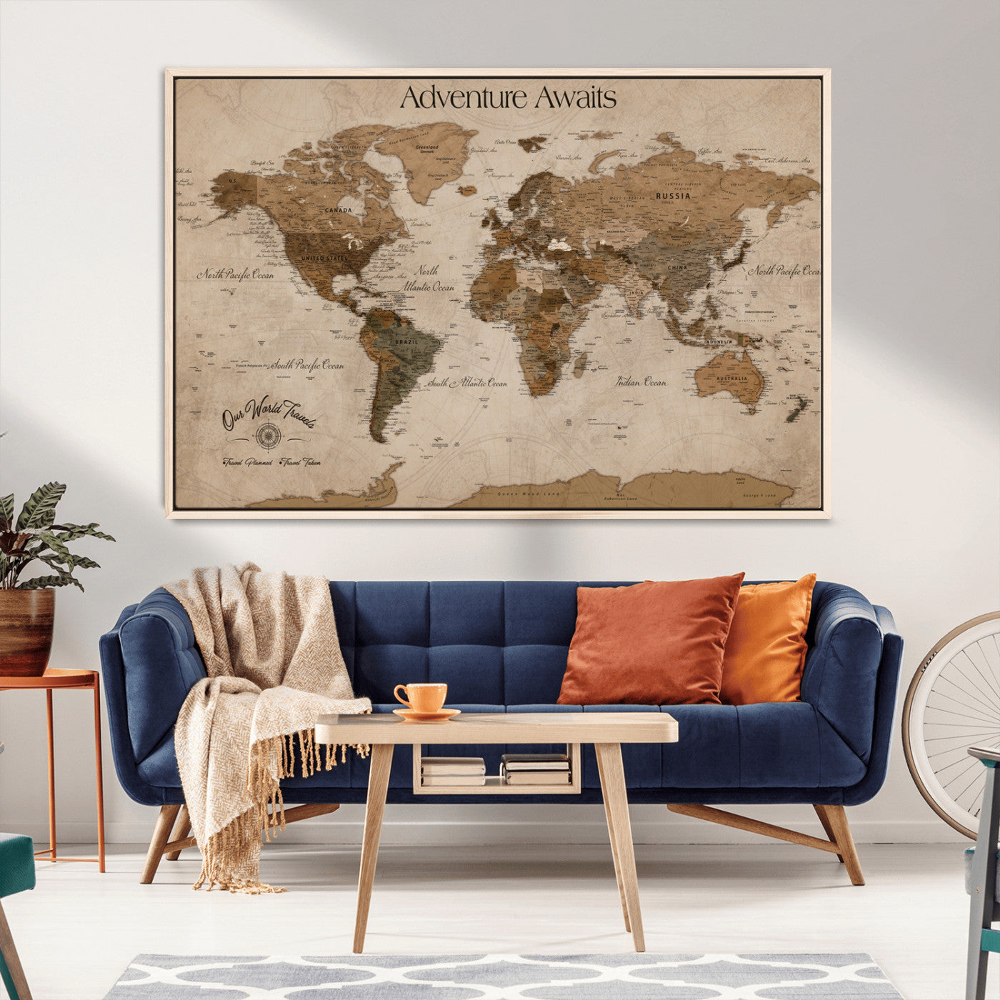 81121837-MGV-CV-36X24-Texas Longhorn Wall Art Canvas Print, Framed Western Rustic Art Picture Print, Farmhouse Decor Perfect Rustic Farmhouse Decor Artwork