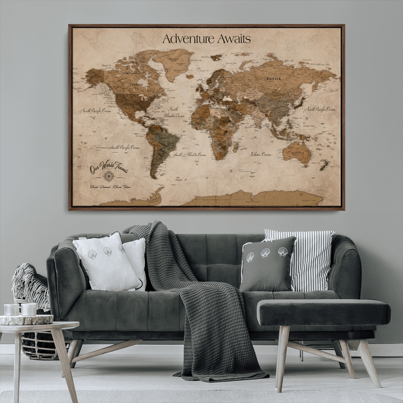 81121837-MGV-CV-36X24-Texas Longhorn Wall Art Canvas Print, Framed Western Rustic Art Picture Print, Farmhouse Decor Perfect Rustic Farmhouse Decor Artwork