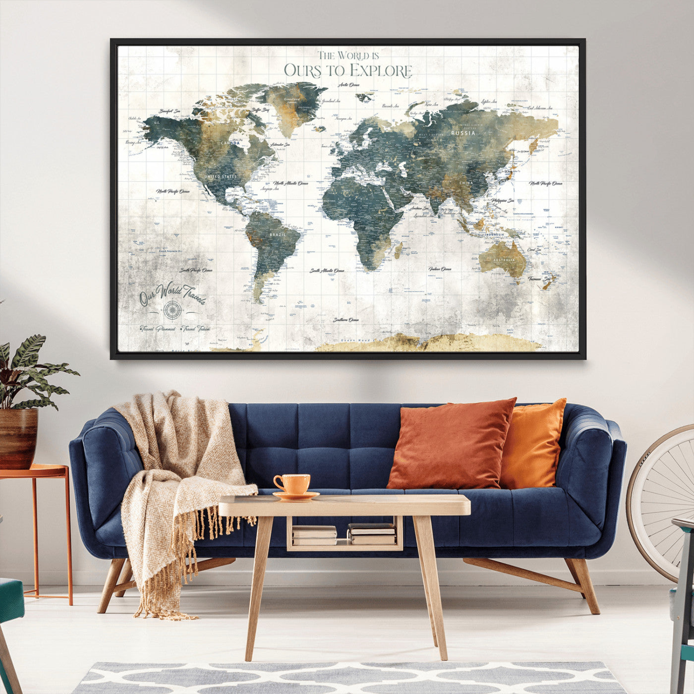 14988581-MGV-CV-36X24-Minimalist Seascape Wall Art Canvas Print, Framed Neutral Beach Print Art Picture Print, Sand Dune Photography Perfect Scandinavian Coastal