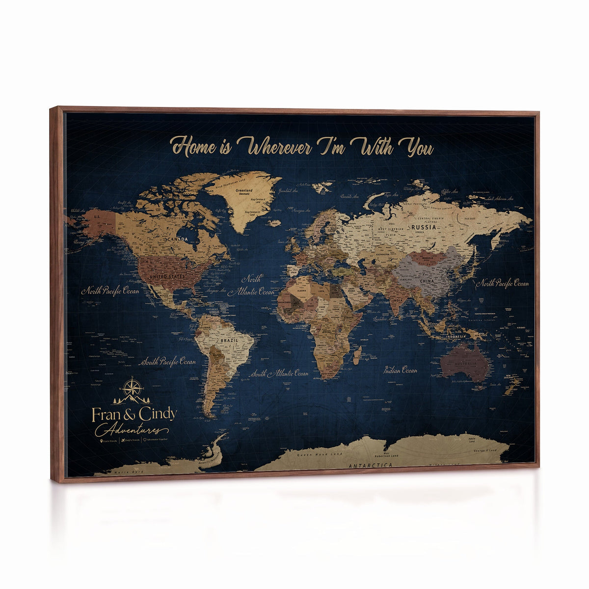 57774467-MGV-CV-36X24 - Custom Push Pin World Map Wall Art Canvas Print – Personalized Travel Tracker with Pins Framed Large for Home and Office Decor