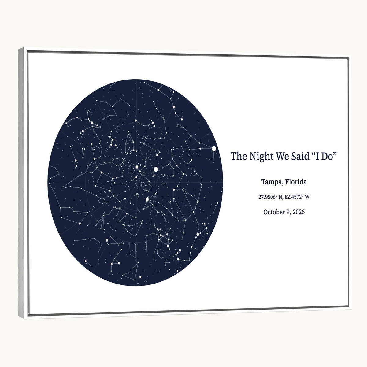 CSTM914STR-MGV-CV-36X24 - Custom Star Map Canvas Print – Personalized Night Sky Wall Art by Date and Location
