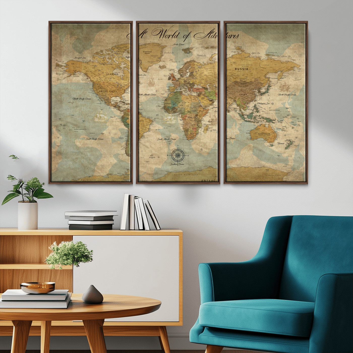 75690627-MGV-CV-36X24-Personalized World Map Print, Customizable Push Pin Framed World Map Print on Canvas - Custom Quote on Map Print,