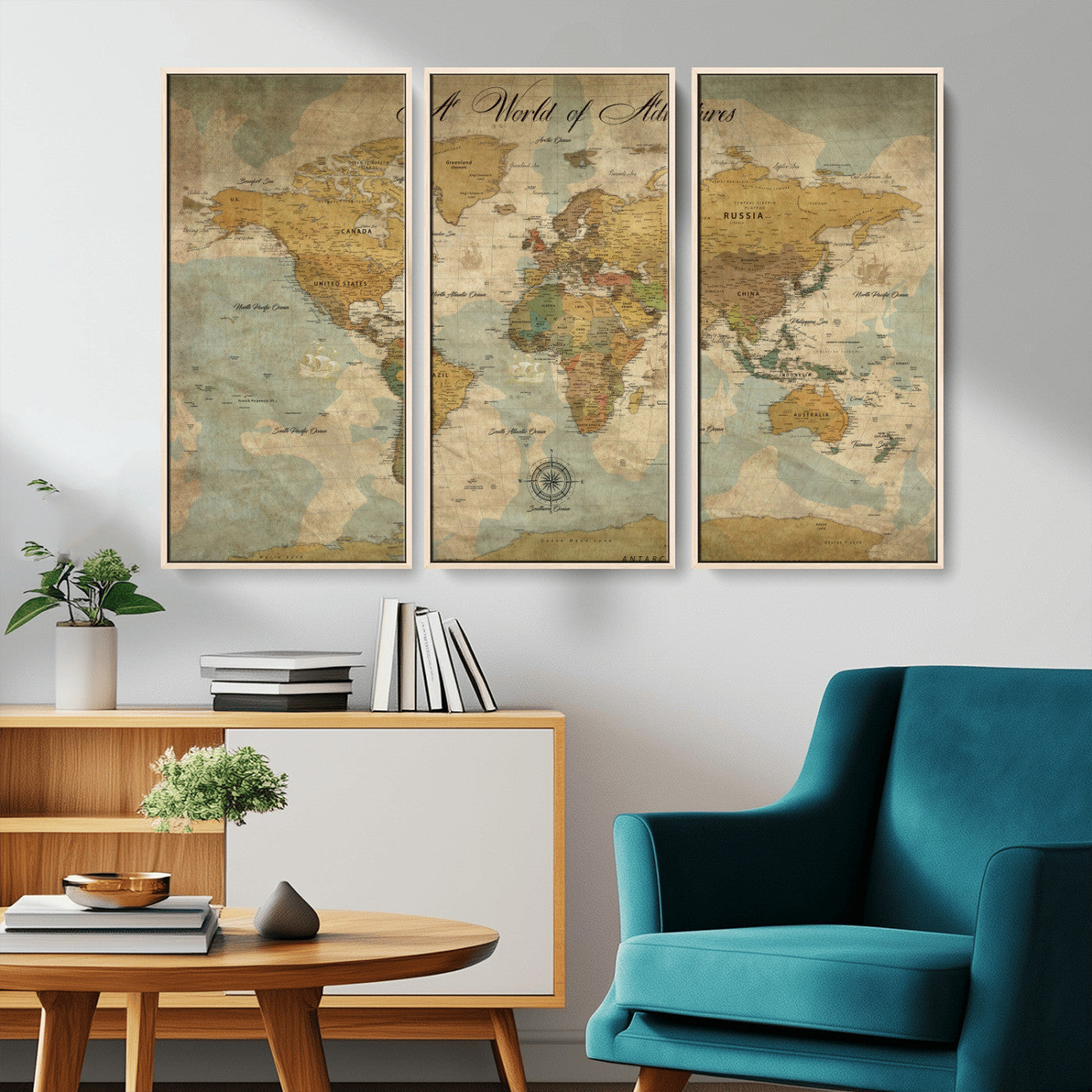 75690627-MGV-CV-36X24-Personalized World Map Print, Customizable Push Pin Framed World Map Print on Canvas - Custom Quote on Map Print,