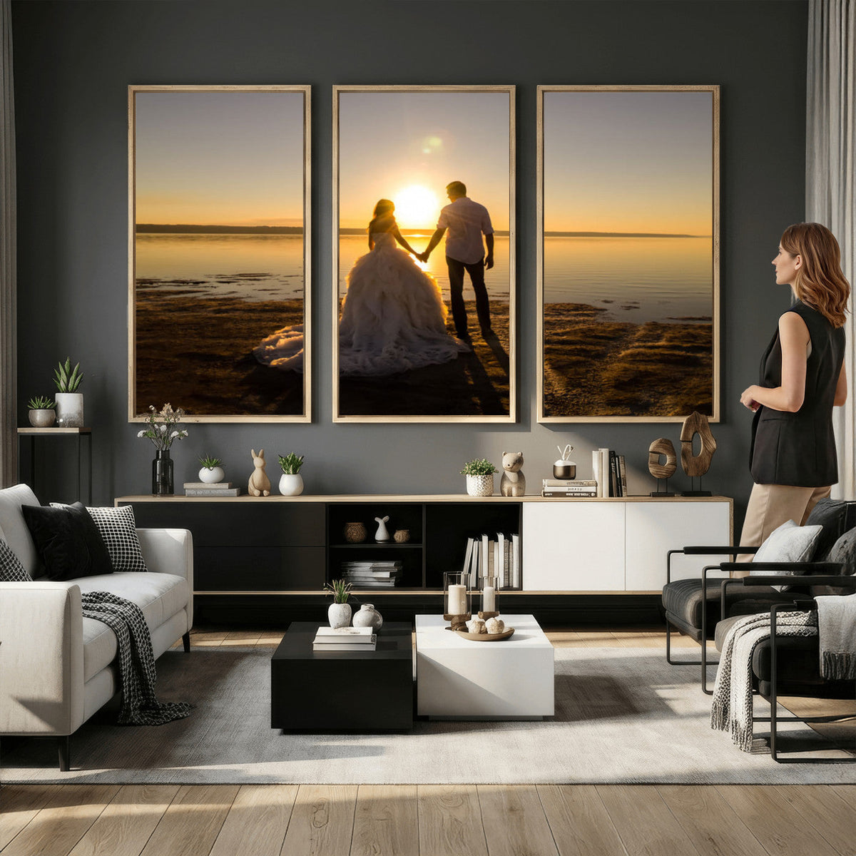 CSTM911-MGV-CV-48X32-3P - Personalized Custom Wall Art, Create Your Own Photo Canvas Print, 3 Panel Set