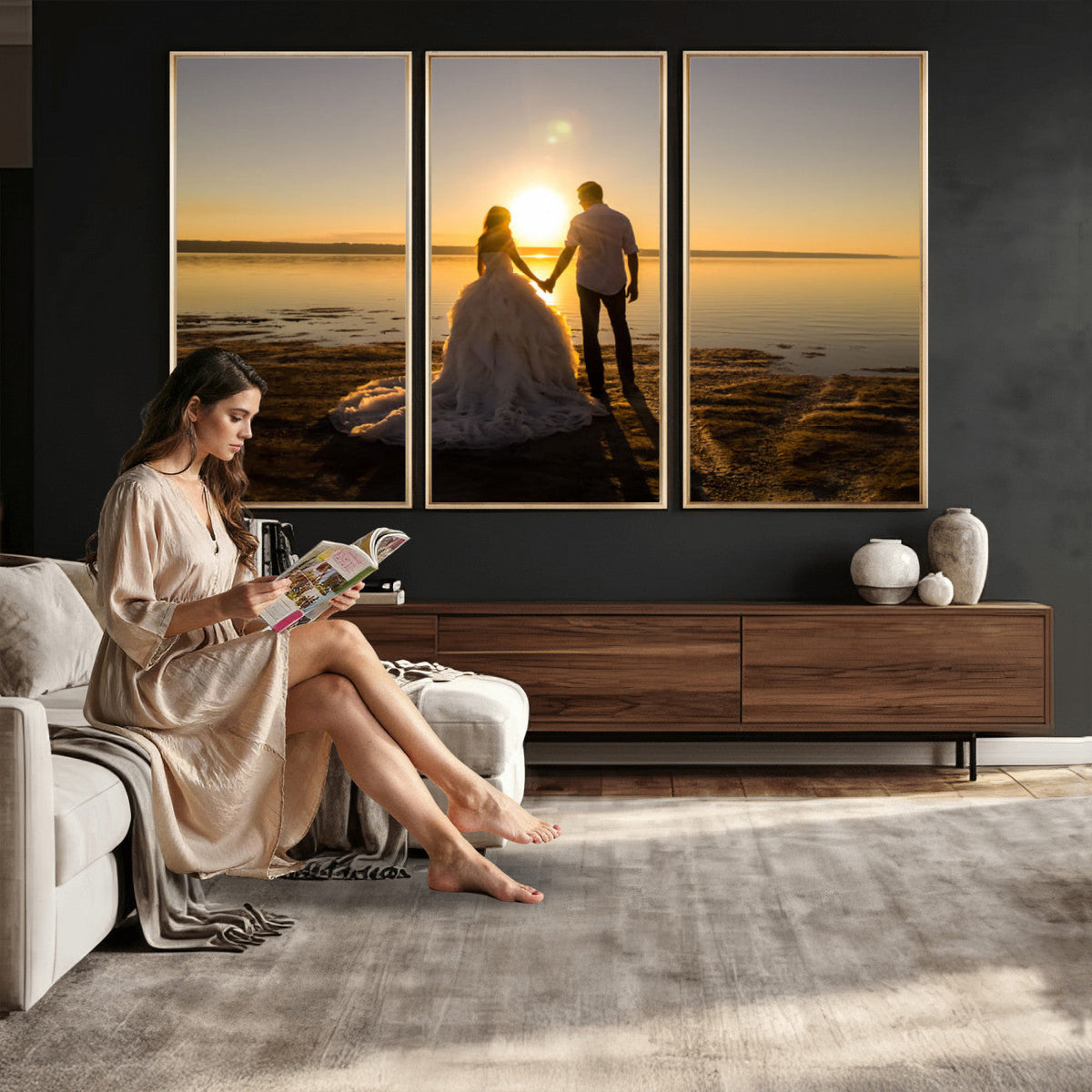 CSTM911-MGV-CV-48X32-3P - Personalized Custom Wall Art, Create Your Own Photo Canvas Print, 3 Panel Set