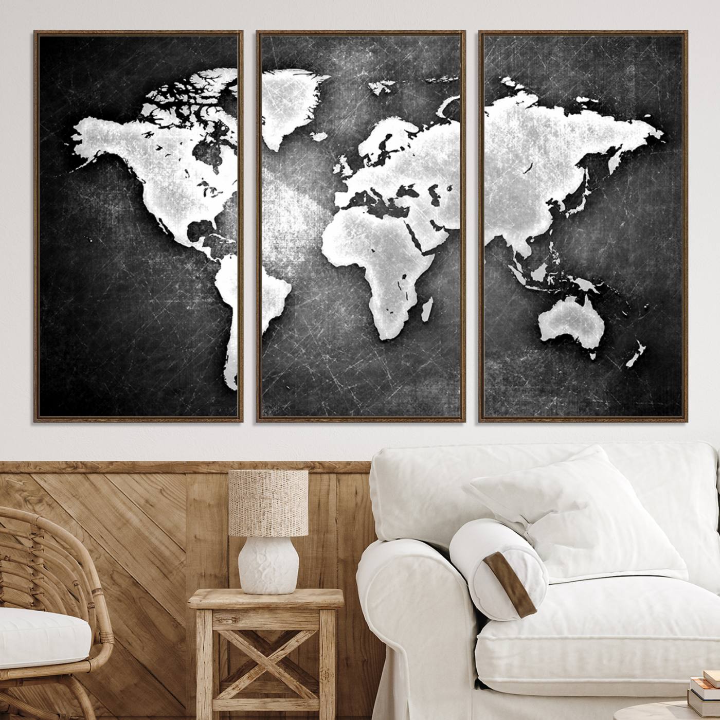 34390-MGV-CV-36X24-World Map Wall Art Canvas Print – Framed Wall Art for Anniversary Gift or Home Adventure Decor