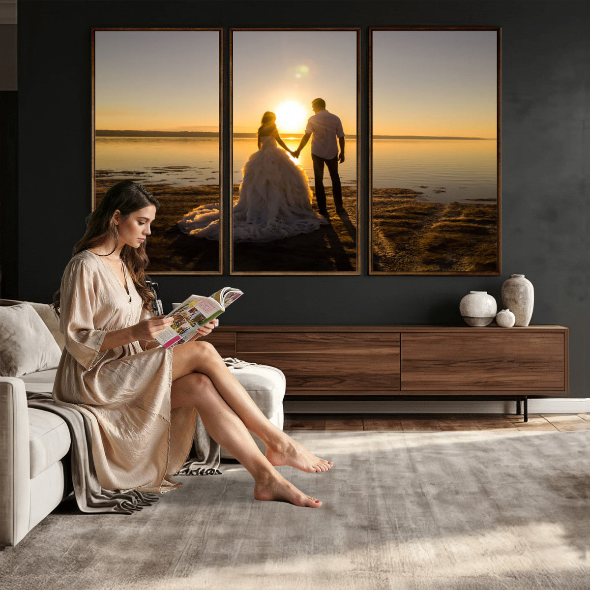 CSTM911-MGV-CV-48X32-3P - Personalized Custom Wall Art, Create Your Own Photo Canvas Print, 3 Panel Set
