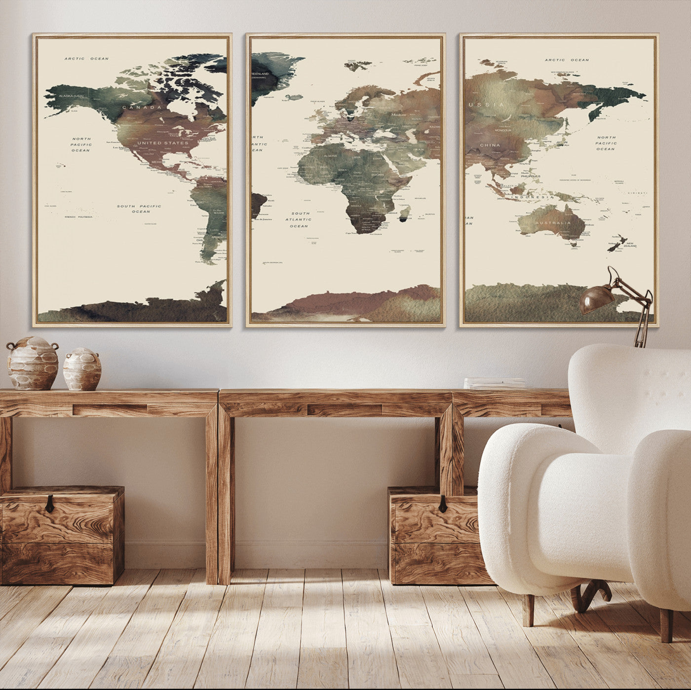 Push Pin World Map Canvas Print – Framed Wall Art for Couples to Track Their Travels – Anniversary Gift or Home Adventure Decor