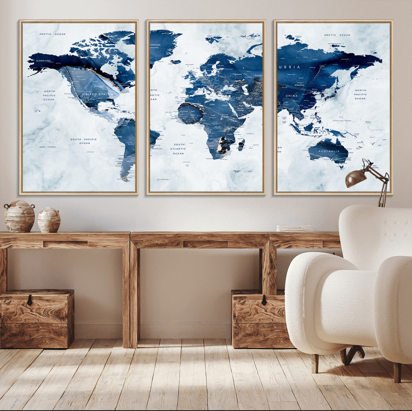 Push Pin World Map Canvas Print – Framed Wall Art for Couples to Track Their Travels – Anniversary Gift or Home Adventure Decor